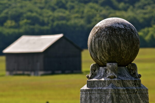 barn with sphere