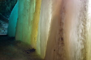 frozen waterfall colorful